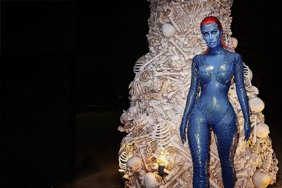 Kim Kardashian drops bombshell photos of a true blue Halloween