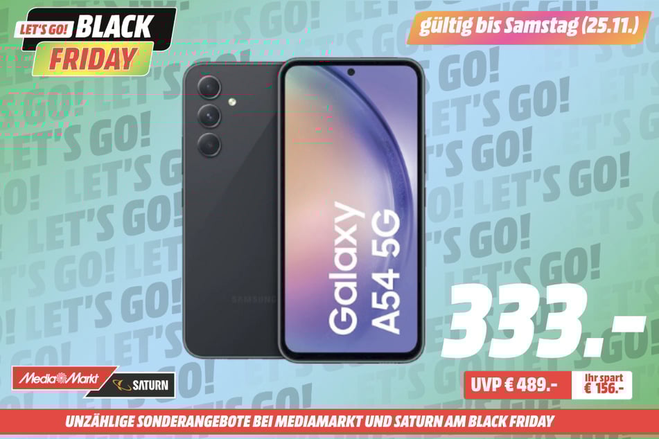 Samsung Galaxy A54 5G für 333 statt 489 Euro.