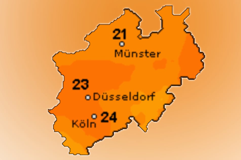 Trotz Gewitter und Starkregen soll es in ganz Nordrhein-Westfalen warm bleiben, bei Temperaturen von bis zu 26 Grad.