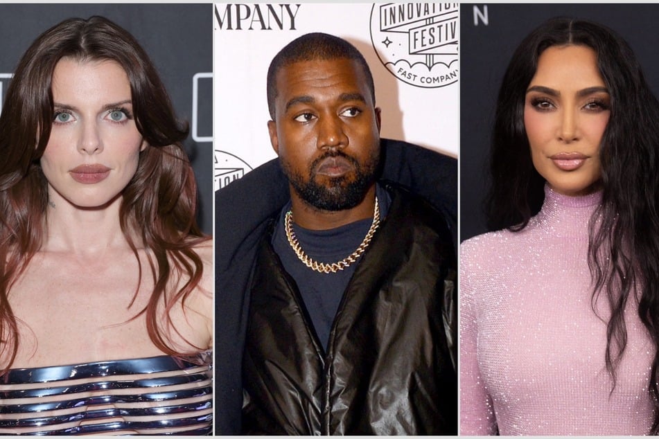 Was Kim Kardashian (r.) behind Kanye West's (c.) split from Julia Fox (l.)?