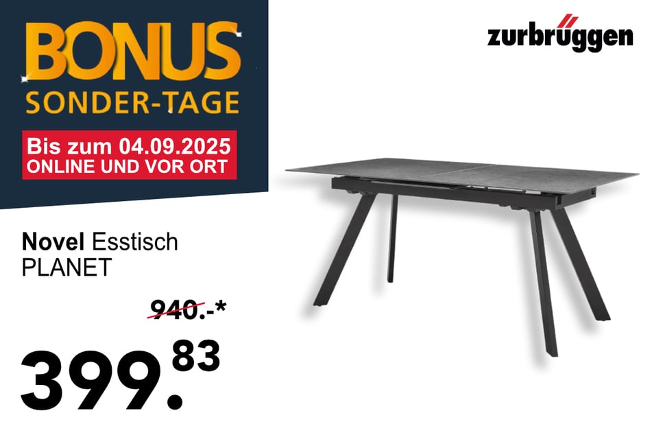 Der Novel Esstisch PLANET für 399,83 statt 940 Euro.