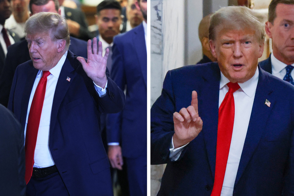 Donald Trump left the courtroom after the second day of his civil fraud trial at New York State Supreme Court on Tuesday.