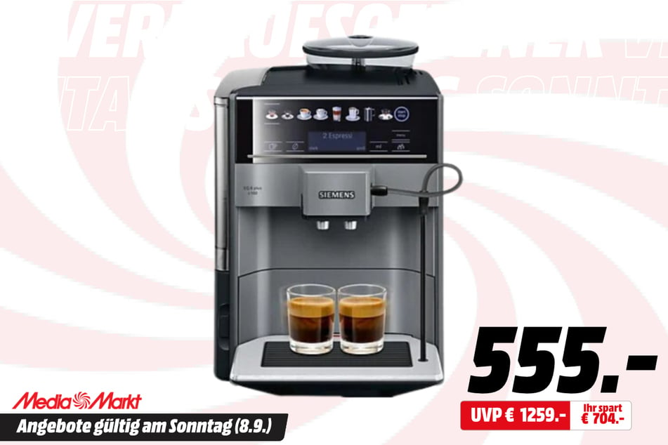 Siemens-Kaffeevollautomat für 555 statt 1.259 Euro.