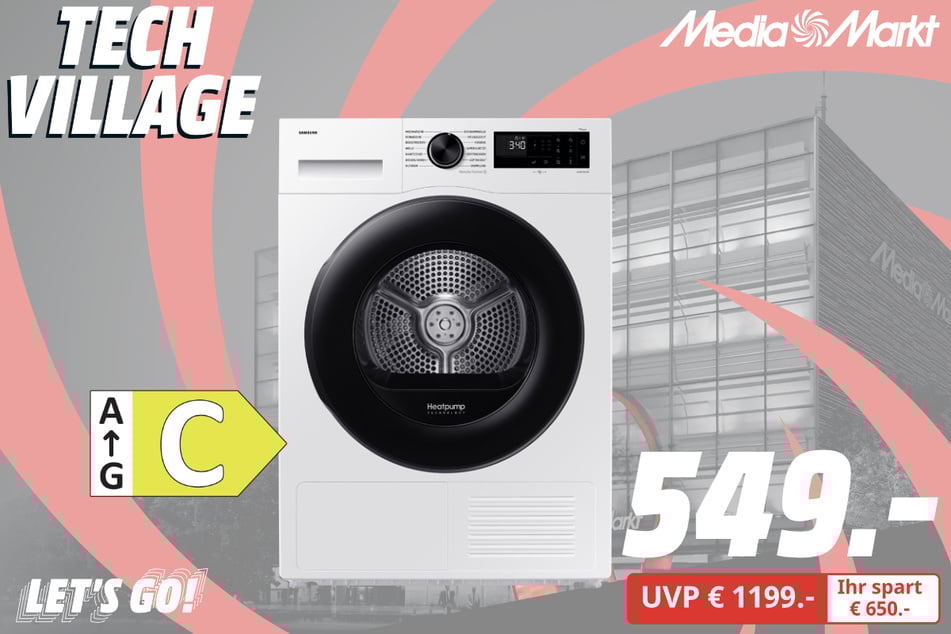 Samsung-Wärmepumpentrockner DV91DG52A0AEEG für 549 statt 1.199 Euro.