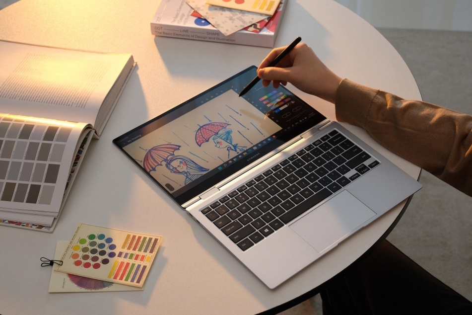 The Galaxy Book2 360 comes with a S-Pen stylus that lets you use the device like a note or sketch pad.