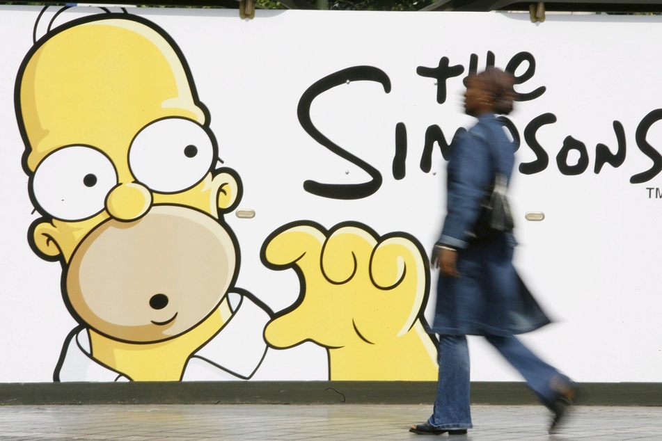 Homer Simpson, hier auf einem Kinoplakat, ist der Kopf der Zeichentrick-Familie "Die Simpsons".