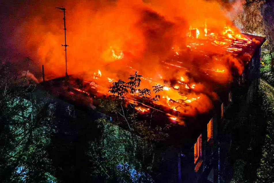 Die Luftaufnahme zeigt das ganze Ausmaß des Infernos.