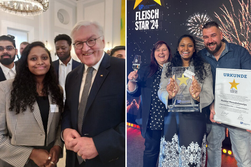 Gute Ausbildung liegt beiden am Herzen: Hashini Lanza Warnakulasuriya (28) und Bundespräsident Frank-Walter Steinmeier (68).