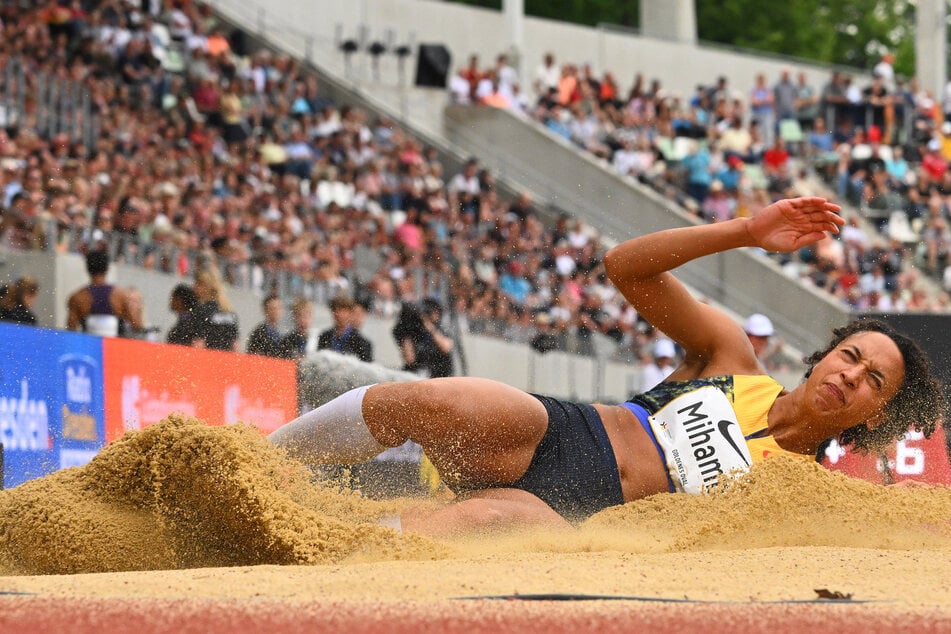 Weitsprung-Olympiasiegerin Malaika Mihambo war eine der Superstars beim Goldenen Oval in Dresden.
