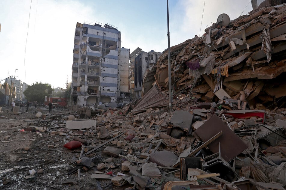 Dieses Bild zeigt die durch israelische Luftangriffe verursachten Schäden in den südlichen Vororten von Beirut.