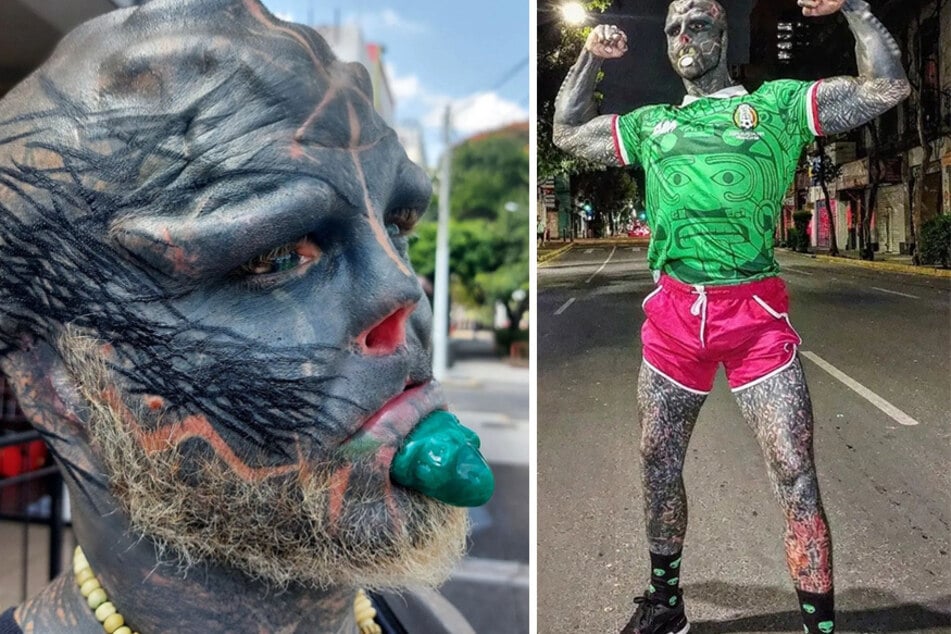 Tattoo-filled "black alien" man reveals the one place he can't find peace