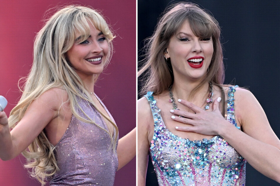 Taylor Swift (r.) enjoyed a night out with her Eras Tour opener Sabrina Carpenter in Australia.
