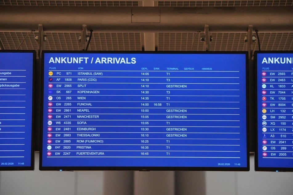 Mehrere Flüge wurden am Mittag gestrichen.