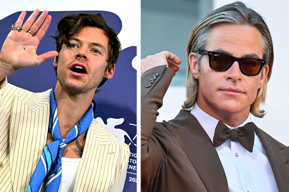 Chris Pine tests out his poker face with the help of Harry Styles