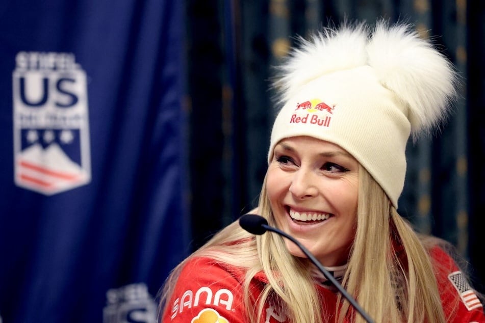 World Cup alpine ski racer Lindsey Vonn discusses returning to racing after retiring for health issues, at a press conference at Colorado's Beaver Creek Resort on December 13, 2024.