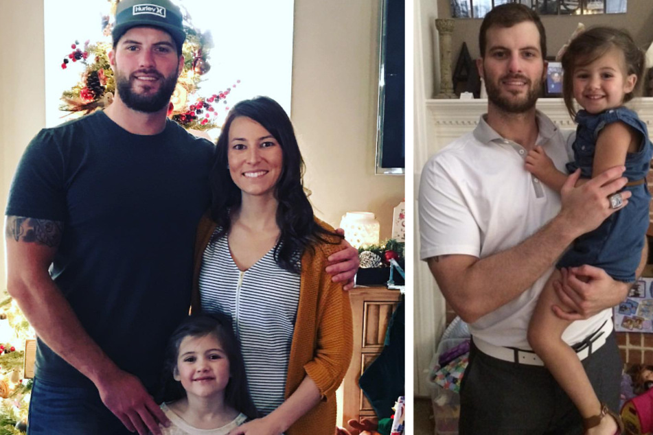Tyler Amburgey zusammen mit seiner Frau Aimee und seiner Tochter Rylee.