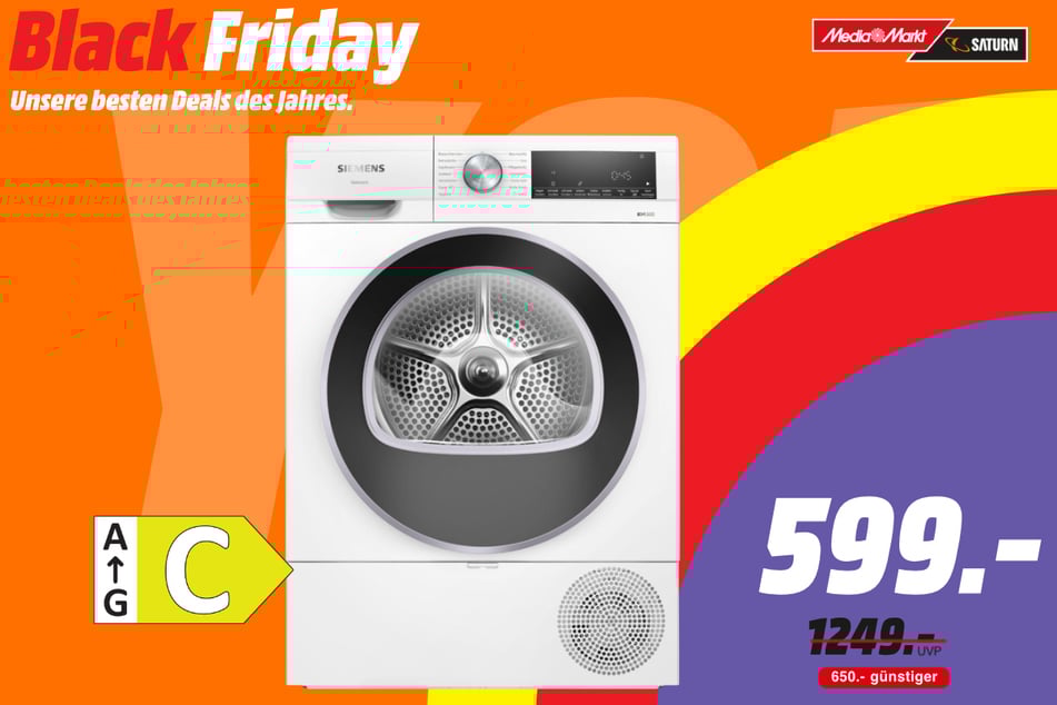 Siemens-Trockner für 599 statt 1.249 Euro.