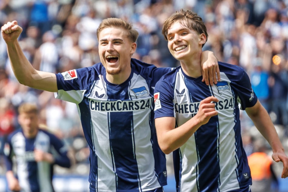 Kennet Eichhorn (16, r.) wird die Hertha in diesem Sommer aller Voraussicht nach verlassen. Über Manchester für ein Jahr nach Leverkusen?