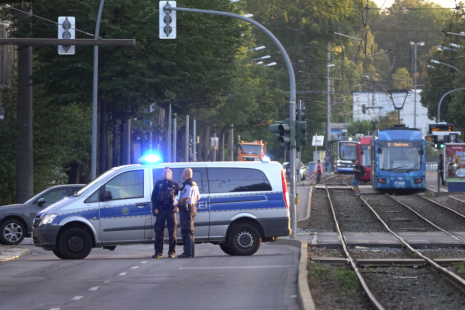 Die Annaberger Straße wurde kurzzeitig voll gesperrt.