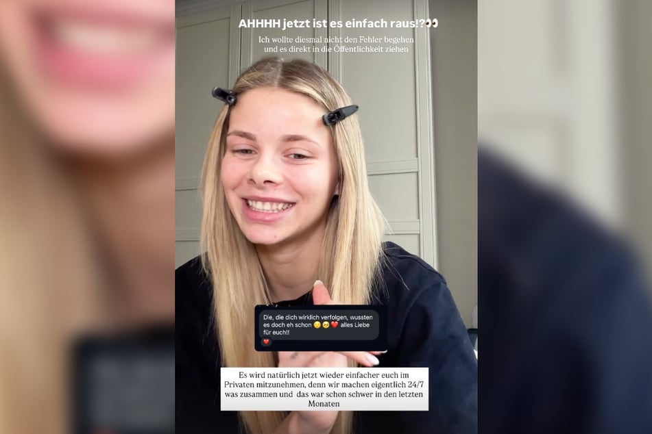 Sie ist nicht länger Single: Zum Abschied lächelte die 25-Jährige glücklich über das ganze Gesicht.