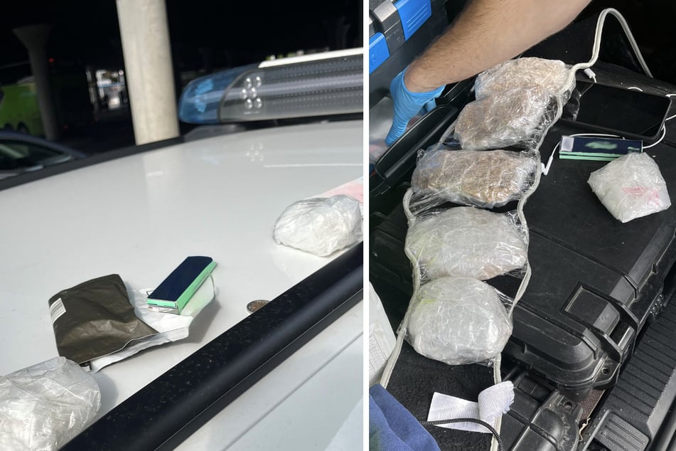 Der kontrollierte Reisende hatte nicht nur einen Joint bei sich, sondern auch Kokain (l.) und MDMA in einem Nierengurt.