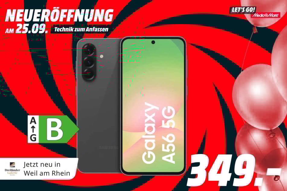 Samsung Galaxy A56 6G (256 GB) für 349 Euro.