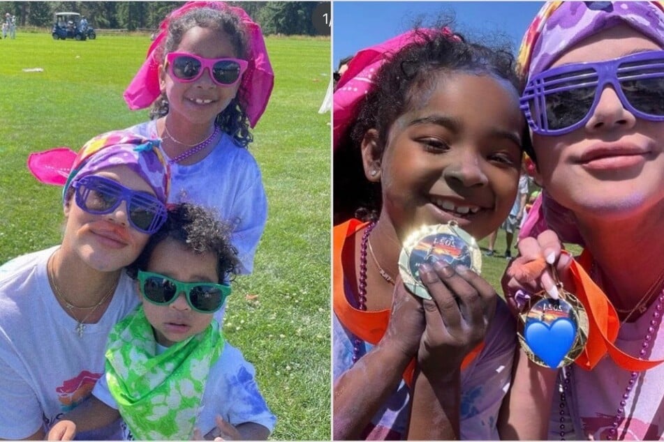 Khloé Kardashian drops adorable snaps from color run with True and Tatum