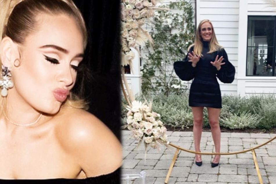 Schlanke Figur und schwarzes Kleid: Ist das wirklich Sängerin Adele?