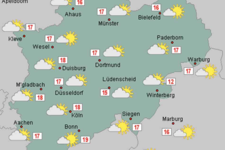 Am Mittwoch können sich die Menschen in NRW auf milde 16 bis 19 Grad freuen.
