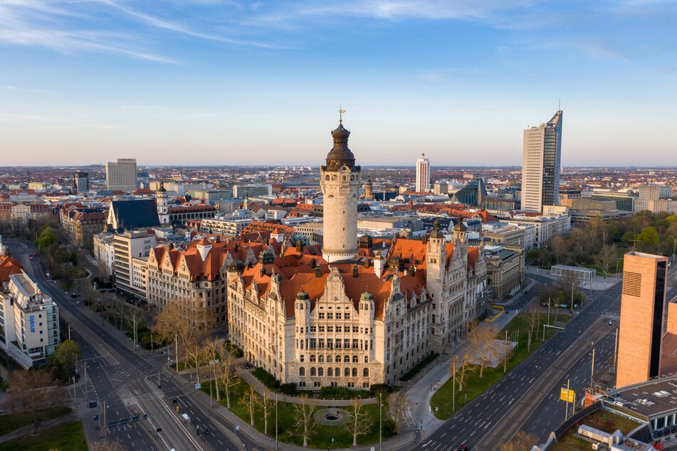 Blick auf die Innenstadt von Leipzig.
