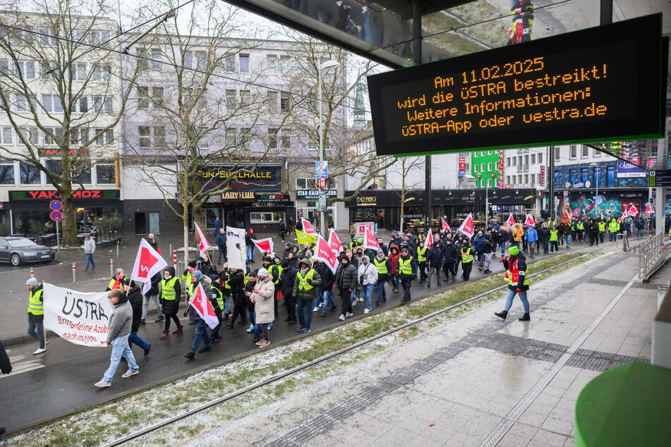 Ein Warnstreik im öffentlichen Dienst legte in Niedersachsen viele Städte lahm.