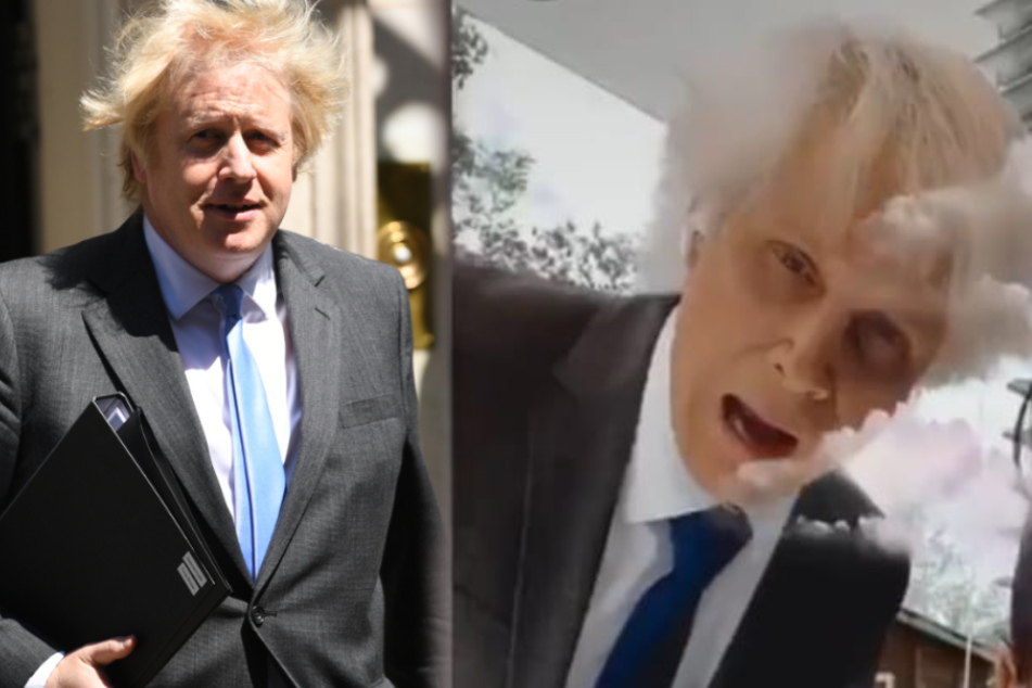 Deutscher TV-Star im Boris-Johnson-Look. (Fotomontage)