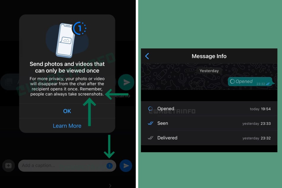 Once the feature is available to all users, they will be able to view a photo just once, but are also run the risk of the recipient being able to take a screenshot. Other details will also be available to the sender such as when the message was opened.