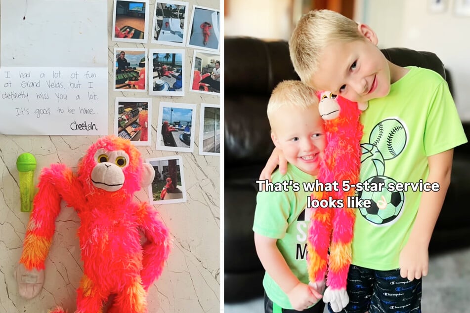 Happy End: Dank einer befreundeten Familie, gelangte das Kuscheltier wieder zu seinem rechtmäßigen Besitzer - samt Brief und Urlaubsbildern.