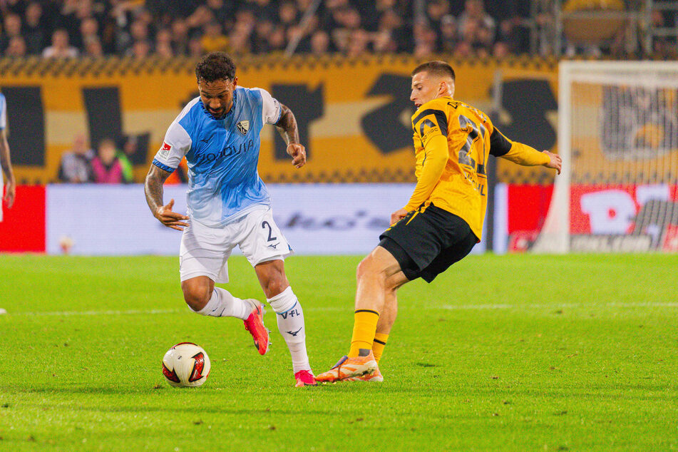 Bei der Pleite gegen Bochum war Tobias Raschl (26, r.) einer der wenigen Lichtblicke. Hier versuchte er, Sean Desmond Kleiber (32) zu stoppen.