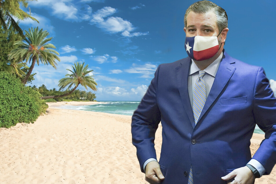 Texas Senator Ted Cruz is under fire for a new tweet about flights reopening to Cancun (collage, stock image).