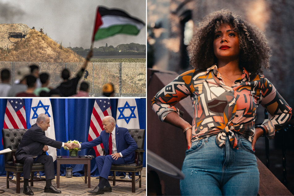 Socialist presidential candidate Claudia De la Cruz (r.) is taking a stand for Palestinian rights as incumbent Democrat Joe Biden has vowed to continue military support for Israel.