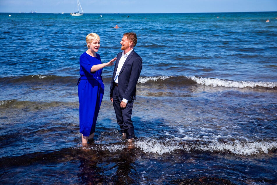 Schwesig (51, SPD) und Kretschmers (51, CDU) Zusammenarbeit ist (partei-)grenzenlos wie das Meer. (Archivbild)