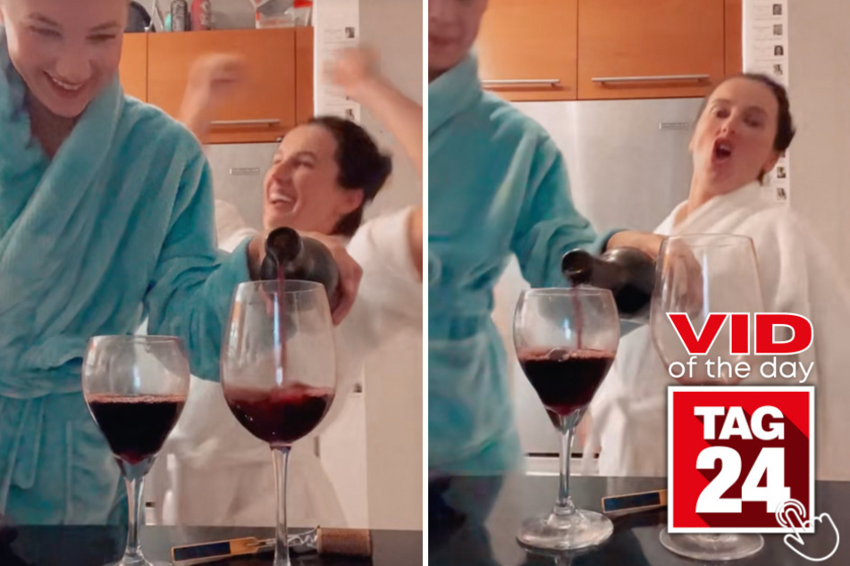 Today's Viral Video of the Day starts out with two girls having a fun evening and enjoying some wine. Then, everything changes when one does the most hysterical thing ever!