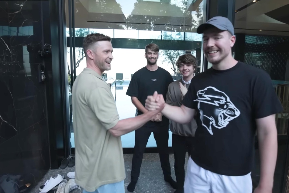 YouTube star MrBeast shared a new video on Sunday where he tours mega-mansions with his celebrity friends, breaking another record on the platform.