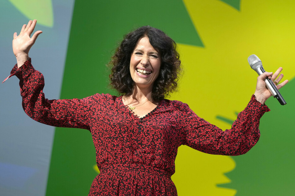 Bettina Jarasch, Spitzenkandidatin der Berliner Grünen für die Abgeordnetenhauswahl, bei der Wahlparty von Bündnis 90/Die Grünen.