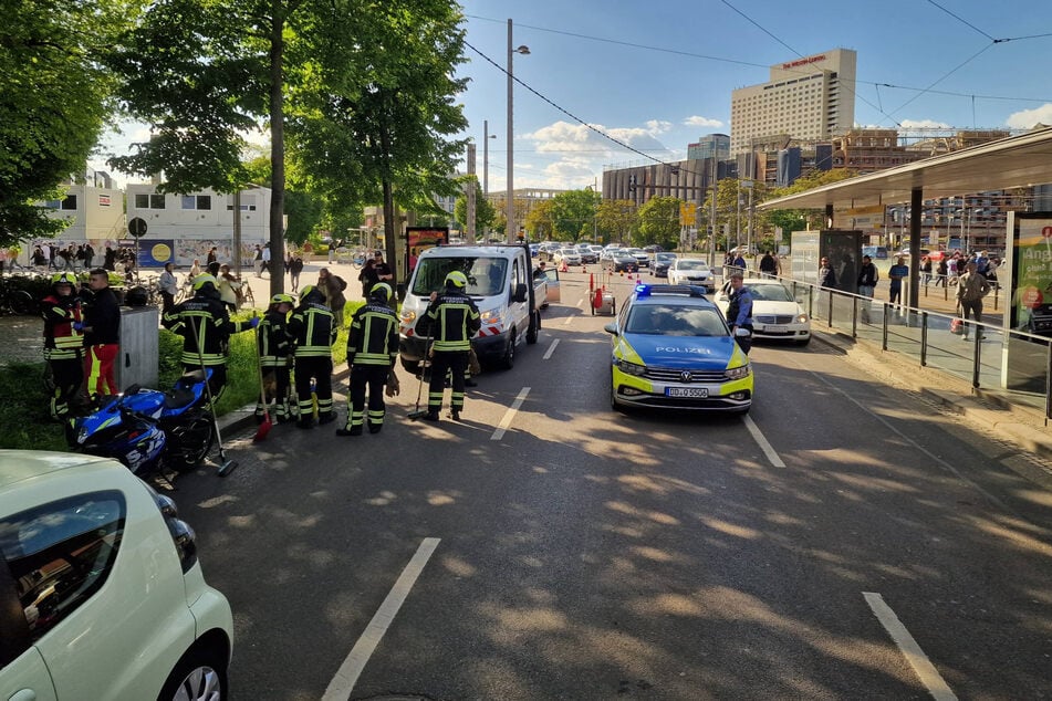 Vor dem Leipziger Hauptbahnhof kam es am Freitag zum Unfall.