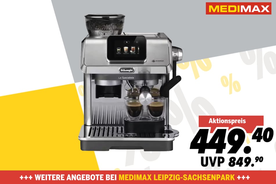 DeLonghi-Siebträgermaschine EC 9455.M La Specialista Touch für 449,40 statt 849,90 Euro.