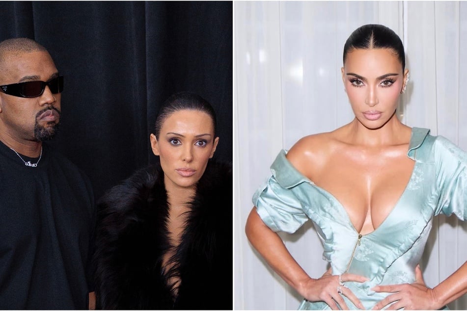 Kim Kardashian's SKIMS brand could have some competition in the future as Kanye West (l.) and Bianca Censori (c.) are planning to rival the fashion line.