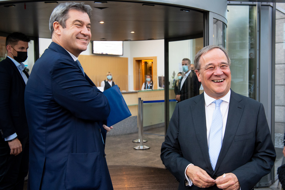 Die internen Querelen sind auch nach dem Wahldesaster noch nicht wirklich überwunden. Kann die Union um Armin Laschet (60, CDU, r.) und Markus Söder (54, CSU, l.) dennoch gemeinsam mit den Grünen und der FDP eine Jamaika-Koalition anführen?