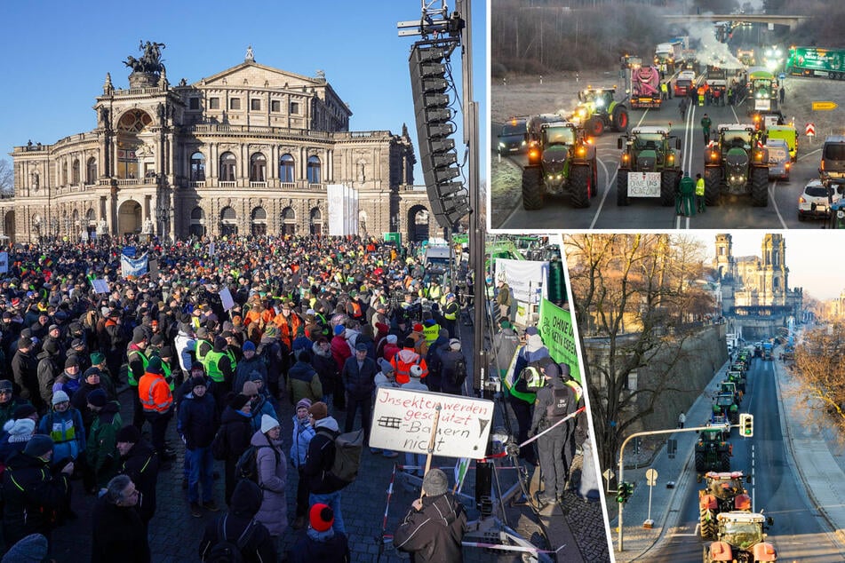 Mehr als 8000 Demonstranten beim Bauern-Protest in Dresden