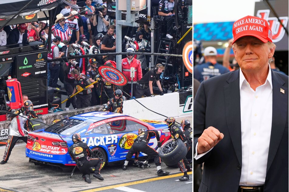 Republican presidential candidate Donald Trump paid a surprise visit to the Coca-Cola 600 NASCAR race in an effort to swoon voters in North Carolina.