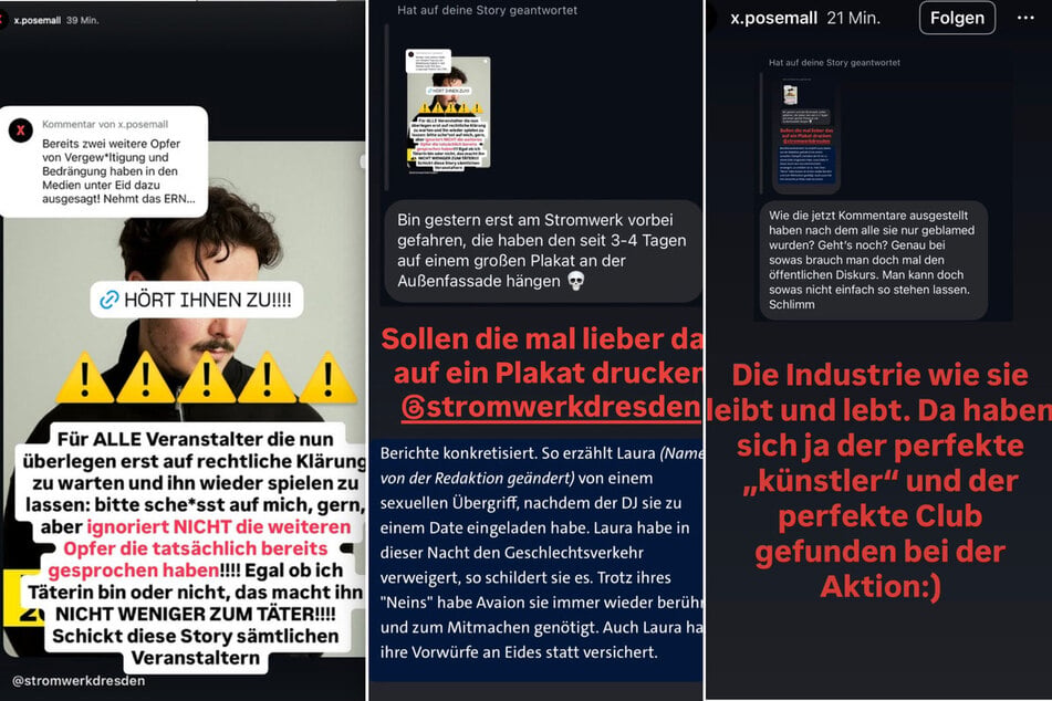 Die Ex-Freundin von AVAION reagierte auf ihrem Instagram-Profil auf die Entscheidung des Stromwerks, das Konzert stattfinden zu lassen.