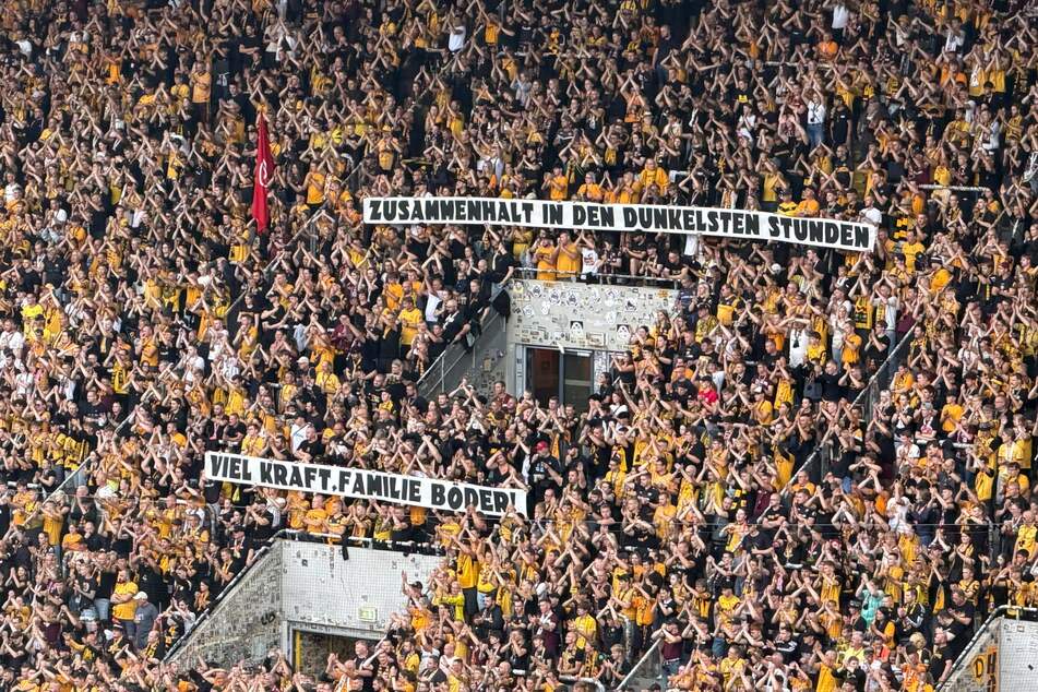 Die Dynamo-Fans sendeten eine unterstützende Nachricht an Lukas Boeder, dessen Ehefrau kürzlich eine Fehlgeburt öffentlich gemacht hatte.