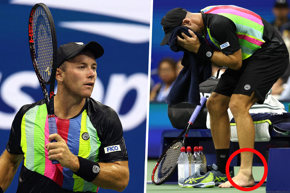 Verletzungsdrama bei den US Open: Deutscher Tennis-Star spielt eine Stunde mit Bänderriss!
